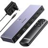 UGREEN 8K 60Hz Switch HDMI 2.1 5 Ingressi 1 Uscita 4K 240Hz HDCP 2.3 Interruttore Adattatore di Alimentazione con Telecomando Compatibile con PS5/4 Xbox Nintendo Switch DVD Apple TV Fire Stick