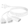 AXFEE 2M Cavo di Prolunga, 250V Maschio a Femmina 1 a 3, Bianco