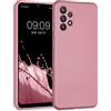 kwmobile Custodia Compatibile con Samsung Galaxy A32 5G Cover - Back Case Morbida - Protezione in Silicone TPU Effetto Metallizzato oro rosa metallizzato