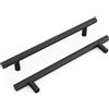 goldenwarm - 15 maniglie per mobili / porte, per la cucina, in acciaio inox, colore nero, 192 mm
