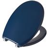 Bemis Buxton Ultra-Fix - Sedile WC in termoplastica blu indigo. Sedile WC che non si allenterà e si adatta alla maggior parte dei servizi igienici | Cerniere cromate regolabili | Termoplastica |