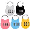 Heuskay 5 lucchetti a combinazione, mini lucchetti a forma di cartone animato, in lega di zinco a 3 cifre, piccoli lucchetti per armadietti, lucchetti a combinazione per valigie (5 colori)