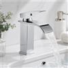 JUNSHENG JUNSNEHNG Miscelatore per Bagno, Miscelatore Monocomando a Cascata per Acqua Calda e Fredda, Miscelatore per Lavabo Galvanizzato