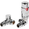 Excel Home Valvole termostatiche per radiatore e valvola ad angolo Lockshield - Design moderno e di classe 1/2 x 15 mm angolo valvole per radiatore (cromato)