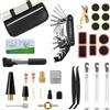 GOHHME Kit Riparazione Pneumatici Bici Multifunzione 16-in-1 con Copertura Impermeabile Mini Pompa 12 Toppe per Pneumatici con Adesivo Conservazione Pratica Accessori Bici Multitool Bici