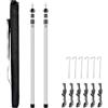 LAMA Pali per Tende, [2Pack 0,9-2,3m] da Campeggio Telescopico con 6 Picchetti e 6 Corde in Nylon per Teloni, Tende da Sole, Rifugi, Parapioggia