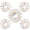 Alexandra House Living Set di specchi bianchi dorati in plastica, 2 x 79 x 48 cm, rotondi