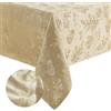 Elrene Home Fashions - Elegante tovaglia in tessuto jacquard damascato resistente alle pieghe, 152,4 x 213,4 cm, oblunga, tortora
