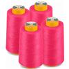 AK TRADING CO. AK Trading - Confezione da 4 coni di filo da cucito multiuso fucsia (6000 m ciascuno) di rocchetti di filo in poliestere ad alta resistenza per cucito, trapuntatura, macchine per fusione, overlock,