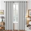Joydeco Set di 2 tende lunghe 241 cm, a isolamento termico, tende con occhielli per oscurare la stanza, per finestre di soggiorno e camera da letto (larghezza 132 cm x lunghezza 241 cm, bianco grigio)