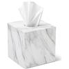 My Space Organizers Porta fazzoletti quadrato in marmo per bagno, comodino, camera da letto, soggiorno, decorazione decorativa per WC (marmo, quadrato)