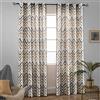 Melodieux Chevron Grommet Top Tende per finestra per soggiorno, 132 x 150 cm, caffè (1 pannello)
