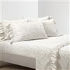 Lush Decor Garden of Flowers - Set di 4 fogli con volant, per letto singolo, XL, neutro e bianco