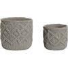 Home ESPRIT Set di fioriere grigio chiaro cemento 20 x 20 x 18 cm