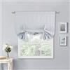 NICETOWN Tende da cucina lunghe 137 cm - oscuranti, tende a palloncino per il bagno con nodo (bianco grigiastro, 1 pannello, 101 larghezza x 137 cm lunghezza)