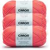 Caron All Day Cotton - 3 confezioni da 170 yards/99,8 g Cherry 100% cotone mercerizzato filato