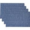 Sweet Home Collection Set di 4 tovagliette al 100% in cotone per sala da pranzo, rettangolari, in tessuto bicolore 33 x 48 cm, morbido e resistente, colore: blu scuro