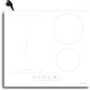 Karinear Piano Cottura Induzione 4 Fuochi, 60cm Piastra Induzione Elettrico 3500W con Flex Zona, Piani Cottura con Spina, 9 Power Comandi Toccare, Blocco di Sicurezza, Timer Lock, Booster, Bianco