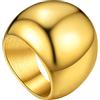 GOLDCHIC JEWELRY anello uomo oro 23mm Anello Oro Pollice Grosso, Anello Oro Uomo Acciaio a Fascia Semplice per Uomo Donna, Taglia 27,25 Anello Copppia