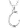 VIKI LYNN, collana in argento sterling 925, con ciondolo in argento e zirconi, a forma di lettera alfabetica. Personalizzabile , argento, colore: Buchstabe C, cod. JPFN001029