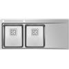 DOMD200SX Domus Schock - Lavello a due vasche con gocciolatoio - Acciaio Inox