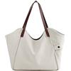 DRF Borsa a Spalla Donna borsa a mano in tela Shooping Bianco BG128