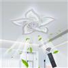 Oninio Ventilatore da Soffitto con Luce 62,5cm Plafoniera LED Moderna a Petalo Motore DC Silenzioso 6 Velocità Dimmerabile Funzione Reversibile e Timer per Camera e Soggiorno,220V Bianco