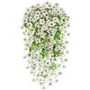 Epaing 2 Pièces Fleurs Artificielles, artificielles Murales Suspendues Fleurs extérieures Paniers mur de fleur, Plantes Artificielles pour Célébration Cuisine Jardin Bureau(Bianco)