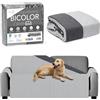 LA SUITE 08 STORE Copridivano 2 Posti Con Braccioli Double Face, Copridivani Elasticizzati Impermeabili Resistenti Ai Graffi Di Cani e Gatti (GRIGIO CHIARO, 2 POSTI)