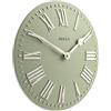 Jones Clocks® Strand Orologio a parete | Orologio convesso classico moderno | 30cm | Verde pallido | Numeri romani | Ideale per cucina, soggiorno, ufficio o camera da letto