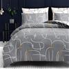 Pamposh Biancheria Da Letto Duvet Copertua Grigio e Bianco Doppio Faccia Design Reversibile 3pcs Ultra Morbido Coperchi Del Cuscino Microfibra di Lusso