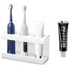 SVOCK Porta Spazzolino Elettrico, Portaspazzolino da Parete Senza Foratura, Portaspazzolini da Bagno da Parete, 3 Foro Portaspazzolino Elettrico, Resistente All'Umidità e All'Assorbimento Dell'Acqua