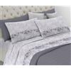 Riad Arredo Set Completo Letto 100% Cotone Morbido - Set Lenzuola con federe Mano Delicata Made in Italy (Anna Grigio, Matrimoniale Maxi)