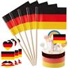 Yueser Bandiere Stuzzicadenti Decorativi, 200 Pezzi Bandiera Stuzzicadenti Germania da Cocktail Mini Bandiera Cupcake Toppers Stick Cupcake Tag Formaggio per Panini Tazze di Carta Torte Frutta Feste