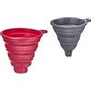 Westmark Set di Imbuti, 2 Pezzi, Ø 10 e 11 cm, Ripiegabili, Silicone, Grigio/Rosso, 21212270