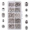 PH PandaHall 1 Scatola 500PCS Perline Distanziali in Lega Stile Tibetano per Gioielli Fai Da Te, Argento Antico, 3,5-8x3,5-6,5 mm, Foro: 1-4 mm, circa 50 pezzi/compartimento, 500 pezzi/scatola