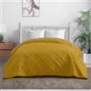 IlGruppone Copriletto Trapuntato Matrimoniale Elegante Trapuntino Lavorazione Intrecciata Due Piazze Trapunta Coperta Leggera Coperta Letto Leggera Primavera Estate - Oro