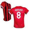 ACM 1899 AC Milan Maglia Gattuso 8 Replica Ufficiale 2024/25, Rossonera a Strisce (IT, Testo, XL, Rosso)