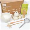HEI MING Matcha Kit e Ciotola (8 pezzi), Set da Tè Matcha e Frullino in Bambù Artigianale (Chasen) per Amanti del Tè