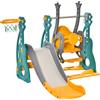 Easycomfort Scivolo 3 in 1 per Bambini 18 Mesi-3 Anni con Altalena Regolabile e Canestro in HDPE Multicolore 152x149x107cm