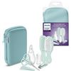 Philips Avent - Set per la cura del bambino, con 3 lime, pettine, spazzola per capelli, aspiratore nasale e spazzolino da denti (modello SCH401/00)