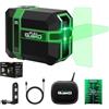 Funguard Livella Laser Autolivellante 360, Livello Laser Verde Modulo Laser Doppio 50M, 3 Modalità per Passare Orizzontale/Verticale, Modalità a impulsi, USB Ricarica, IP54 per Cantieri,DIY