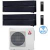 Mitsubishi Climatizzatore Condizionatore Mitsubishi Kirigamine Style Wifi R32 Nero Dual Split Inverter 12000 + 12000 BTU con U.E. MXZ-4F72VF Classe A++/A+