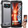 DOOGEE Smini [2024] Rugged Smartphone, 15GB +256GB Telefono Indistruttibile (TF 2TB), 3000mAh Batteria, Android 13 Smartphone Rugged, 50MP Telefono Cellulare, 4.5'' QHD+, IP68/IP69K, NFC/Face ID/GPS