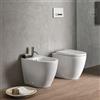 COPPIA SANITARI VASO BIDET E COPRIVASO RALLENTATO GEBERIT ICON A TERRA TURBOFLUSH