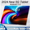 lieve 2025 NUOVO Tablet originale da 11.6 pollici Android13 16GB Ram 1TB Rom Dual SIM 10 Core WPS GPS - PRO14-Black-11 inch