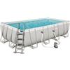 Bestway Piscina Fuori Terra con Telaio Portante Piscina Esterna da Giardino in PVC Rettangolare 274x549x122h cm con Pompa Filtro da 5.600 l/h colore Grigio - 56465 Steel Pro