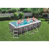 Bestway Piscina Fuori Terra con Telaio Portante Piscina Esterna da Giardino Rettangolare 404x201x100h cm con Pompa Filtrante da 2.006 l/h - 56721 Power Steel