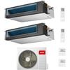 TCL Climatizzatore Condizionatore TCL Canalizzato Canalizzabile Dual split Inverter 9000+18000 Btu con MT1821 R-32 WI-FI OPTIONAL con Comandi Inclusi 9+18 A++/A+