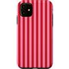 Elegant Geometric Vertical Lines Pattern Linee verticali estetiche a righe rosa e rosse carine Custodia per iPhone 11